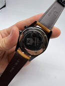 Tag Heuer Carrera Aço OxBlack 43mm, Mostrador Preto, Puls. Couro
