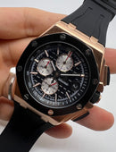 Audemars Piguet Royal Oak Offshore 44mm Mostrador Preto Bezel Aço