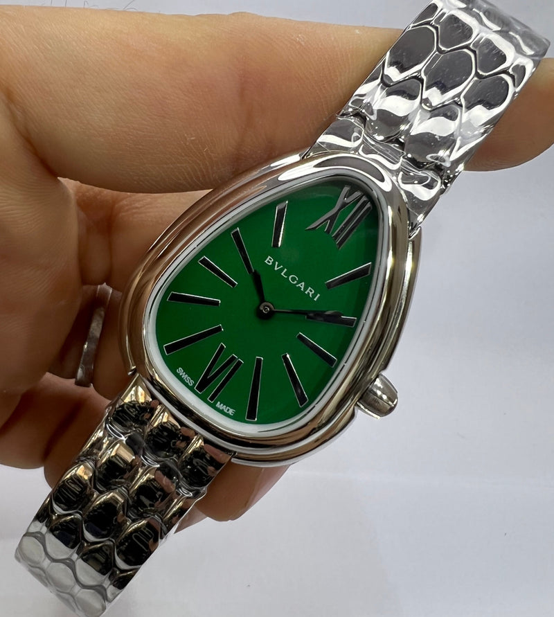 Bvlgari SERPENTI SEDUTTORI 33mm Aço - Mostrador Verde