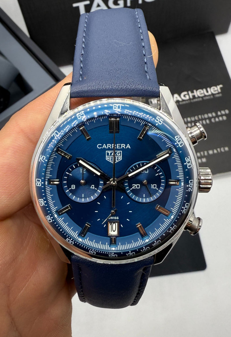 TAG Heuer Carrera Chronograph Aço 39mm - Azul -