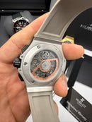 Hublot Big Bang 20th Anniversary King Aço/OxSilver 43mm, Mostrador Cinza