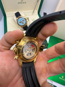 Rolex Daytona 40mm Dourado Mostrador Dourado Luneta Preta