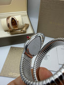 Bvlgari Serpenti Tubogas 01 Volta 35mm Aço/Dourado Mostrador Rose - Cravejado