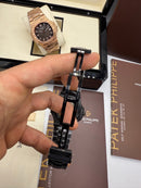 Patek Philippe Nautilus 39mm Aço/OxBlack, Mostrador Azul