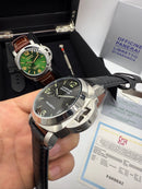 Panerai Luminor Marina 44 mm Aço Mostrador Preto - Pulseira Couro Croco