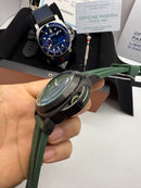 Panerai Luminor Marina 44mm Aço/OxBlack Mostrador Verde Pulseira Borracha