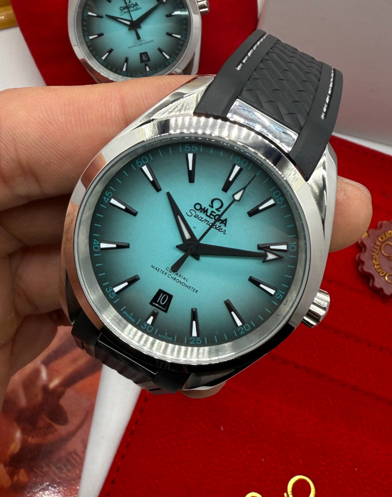 Omega Aquaterra 41,5mm Aço, Pulseira Borracha
