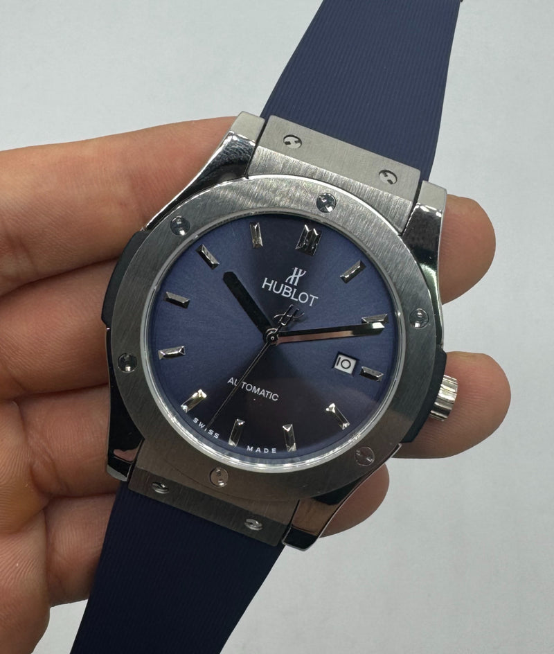 Hublot Classic Fusion 45mm Aço, Mostrador Azul
