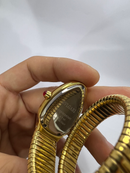 Bvlgari Serpenti Tubogas 01 Volta 35mm Aço Dourado Mostrador Branco