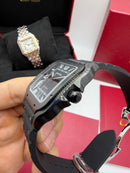 Cartier Santos Aço 40mm - Pulseira Borracha - CLONE