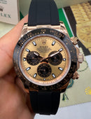Rolex Daytona 40mm Dourado Mostrador Dourado Luneta Preta