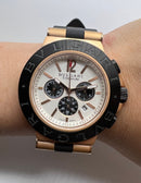 Bvlgari Aluminium Titanium Crono 44mm - Rose Mostrador Branco