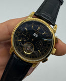 Patek Phillippe Turbilhão 42mm Aço/Dourado, Pulseira Couro