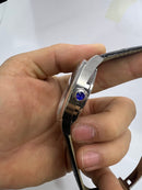 Cartier Drive 41mm Aço - Mostrador Preto - Pulseira Couro