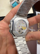 Patek Philippe Cubitus Aço, Fases da Lua 42mm, Mostrador Cinza