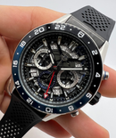 Tag Heuer Carrera GMT Aço 43mm, Mostrador Azul, Puls. Borracha