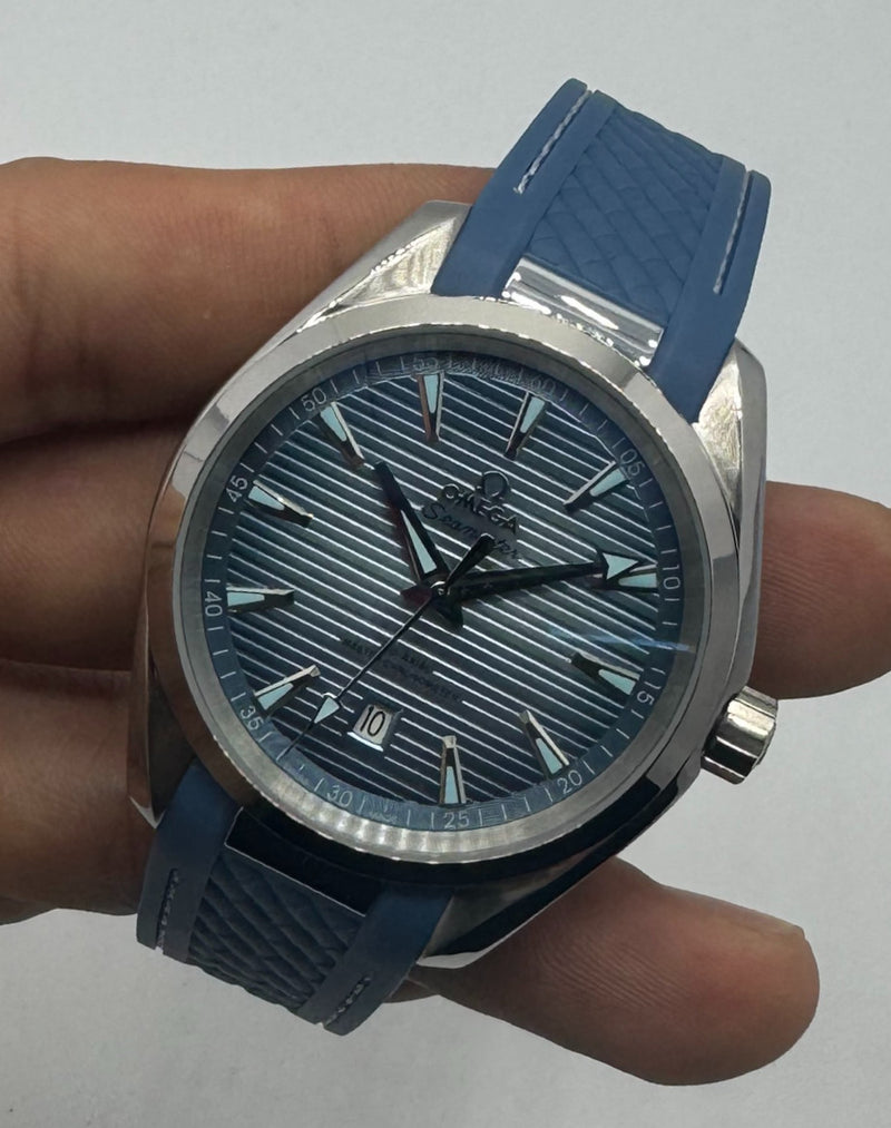 Omega Aquaterra 41,5mm Aço, Pulseira Borracha