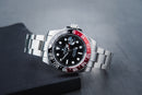 Rolex GMT Master II Coca 40mm Mostrador Preto Luneta Preto/Vermelho
