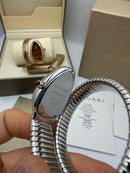Bvlgari Serpenti Tubogas 01 Volta 35mm Aço Mostrador Preto - Cravejado