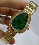 Bvlgari SERPENTI SEDUTTORI 33mm Dourado - Mostrador Verde - Bezel Crav.