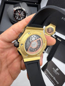 Hublot Big Bang 20th Anniversary King Aço/Dourado 43mm, Mostrador Preto