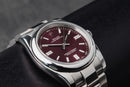 Rolex Oyster Perpetual 41/36mm Aço Mostrador Cereja Luneta Baulada