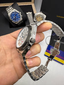 Vacheron Constantin Overseas Dual Time Aço 41mm, Mostrador Prata
