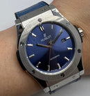 Hublot Classic Fusion 45mm Aço Mostrador Azul Bisel Aço
