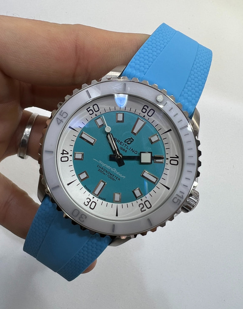 Breitling SuperOcean Aço 42mm Pulseira Borracha