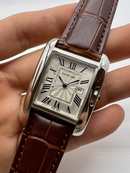 Cartier Relógio Tank Française Aço/Rose 39mm/36mm  - Couro