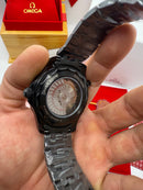 Omega Seamaster Co-Axial 40mm Mostrador Preto Aço/OxBlack