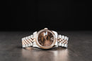 Rolex Datejust 31mm/36mm Aço/Rosé Mostrador Marrom Luneta Canelada