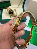 Rolex Day-Date Presidente Diamond 36mm Dourado Mostrador Verde