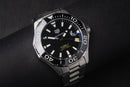 Tag Heuer Aquarecer Calibre 5 43mm Aço Mostrador Preto Luneta Preta