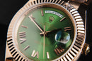 Rolex Day-Date 40mm Everose Mostrador Verde, Luneta Canelada