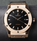 Hublot Classic Fusion 45mm Rosé Mostrador Preto Bisel Rosé