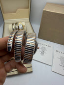 Bvlgari Serpenti Tubogas 02 Voltas 35mm Aço/Rose Mostrador Prata