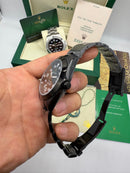 Rolex Air-King 40mm Aço OxBlack Mostrador Preto
