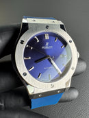 Hublot Classic Fusion 45mm Aço Mostrador Azul Bisel Aço, Puls. Borracha