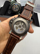 Panerai Submersible 47mm Aço Mostrador Preto, Puls. Couro