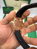 Rolex Yacth-Master 40mm Aço/Rose, Mostrador Preto, OysterFlex