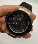 Hublot King Power 48mm Aço/Rose, Mostrador Preto