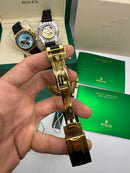 Rolex Daytona 40mm Dourado Mostrador Dourado Luneta Preta