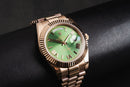Rolex Day-Date 40mm Everose Mostrador Verde, Luneta Canelada