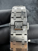 Audemars Piguet RoyalOak Panda 41mm Aço Mostrador Branco Bezel Aço Puls. Aço