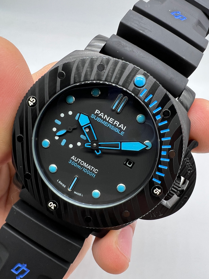 Panerai Submersible 47mm Aço Carbotech Oxiblack Mostrador Preto