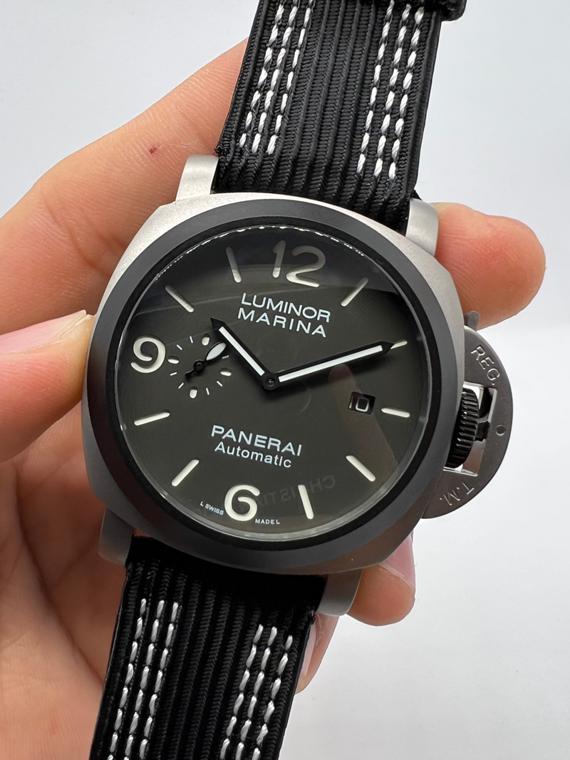 Panerai Luminor Marina 44mm Aço Mostrador Preto Pulseira Nylon