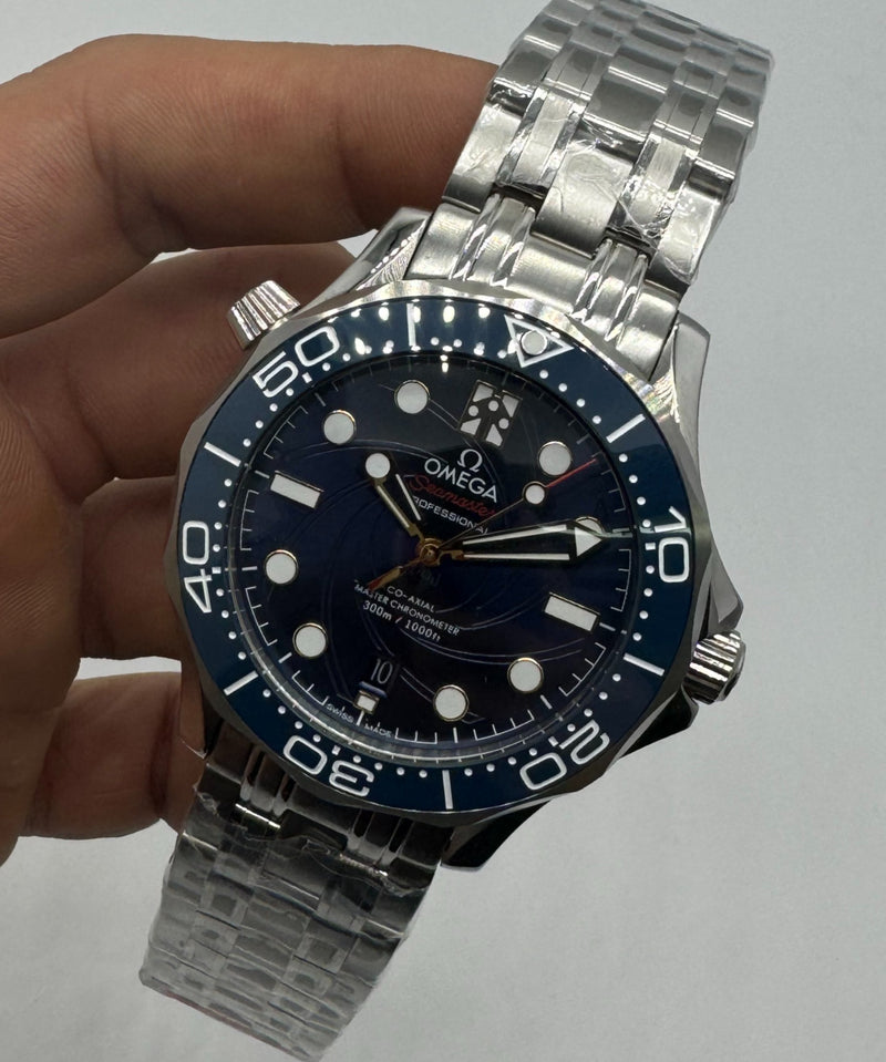 Omega Seamaster Co-Axial Aço 007 40mm Mostrador Azul