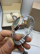 Bvlgari SERPENTI SEDUTTORI 33mm Aço/Rosè - Mostrador Verde
