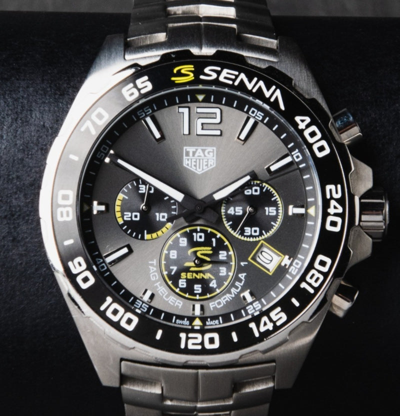 Tag Heuer F1 SENNA, 43mm Aço, Mostrador Cinza Bezel, Fixo